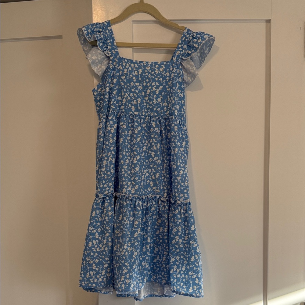 Adorable Blue Floral Kids Dress